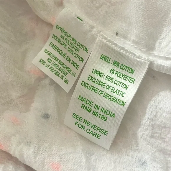 Lilly Pulitzer Ethenia White Blue Orange Patterned Skirt with Pom Poms - Picture 6 of 9